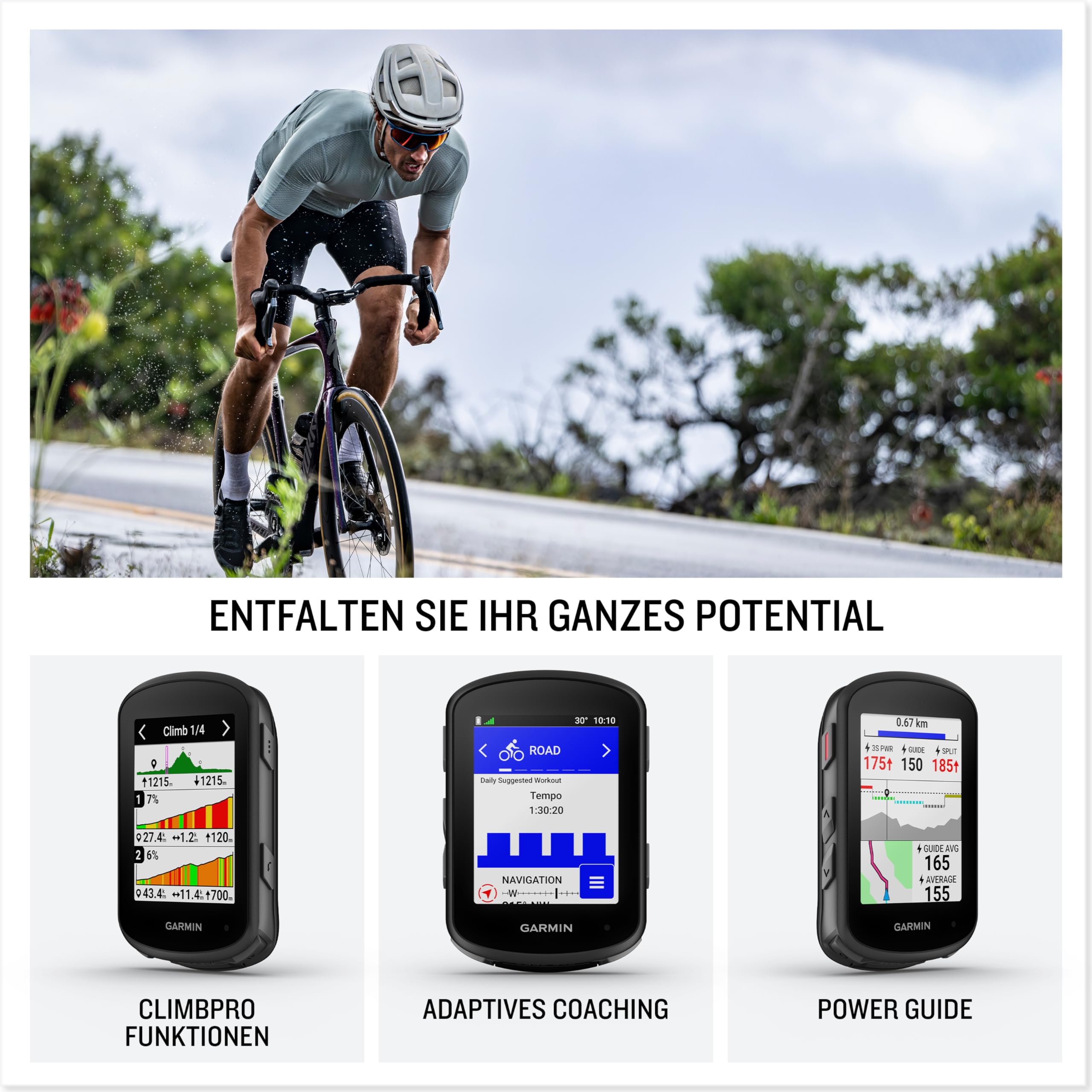 Garmin [renewed] Edge 540 - GPS-Fahrradcomputer mit Tastenbedienung, 2,6 Zoll Farbdisplay, Europakarten, umfassenden Leistungsdaten, bis zu 26 Std Akkulaufzeit [Generalüberholt]