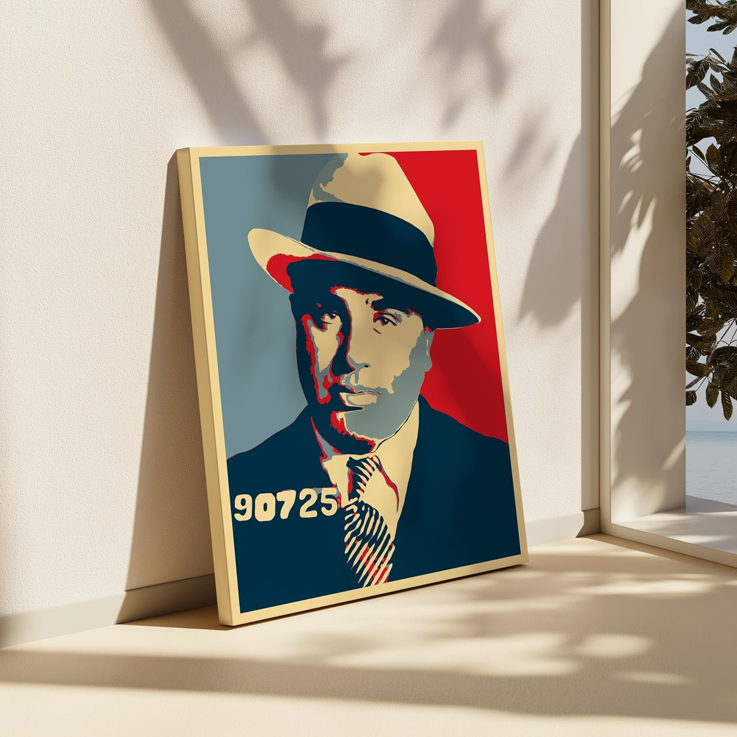 Poster Master Big Fella Canvas - Retro Big Al Mugshot Print - Gangster Crime Boss Art - Colorful Mobster Wall Design - Vibrant Bedroom or Living Room Wall Decor - 8x10 STRETCHED Canvas