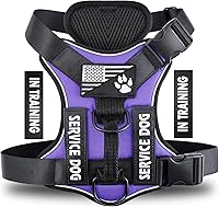 Vista 30 de Demigreat Arnés de perro de servicio, arnés reflectante para perro con 5 parches, arnés Oxford suave ajustable para mascotas, malla de capa