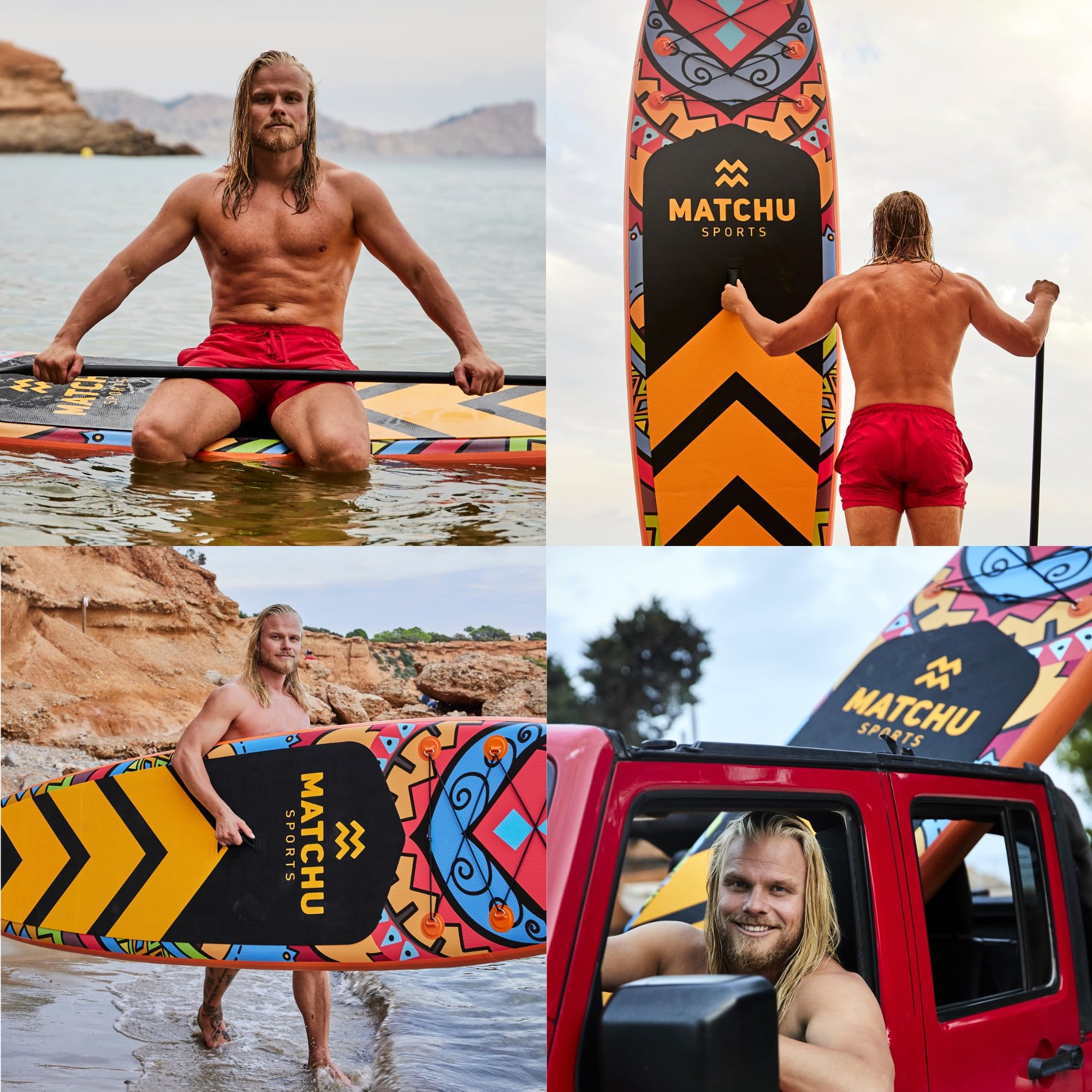 MATCHU - Sup Gonfiabile - Tavola Sup - Stand Up Paddle - Set completo - Ricaricabile - Antiscivolo - Inossidabile 320x81x15 CM - Capacità di Carico: 150 KG - Per 2 Persone - Per Adulti e Bambini