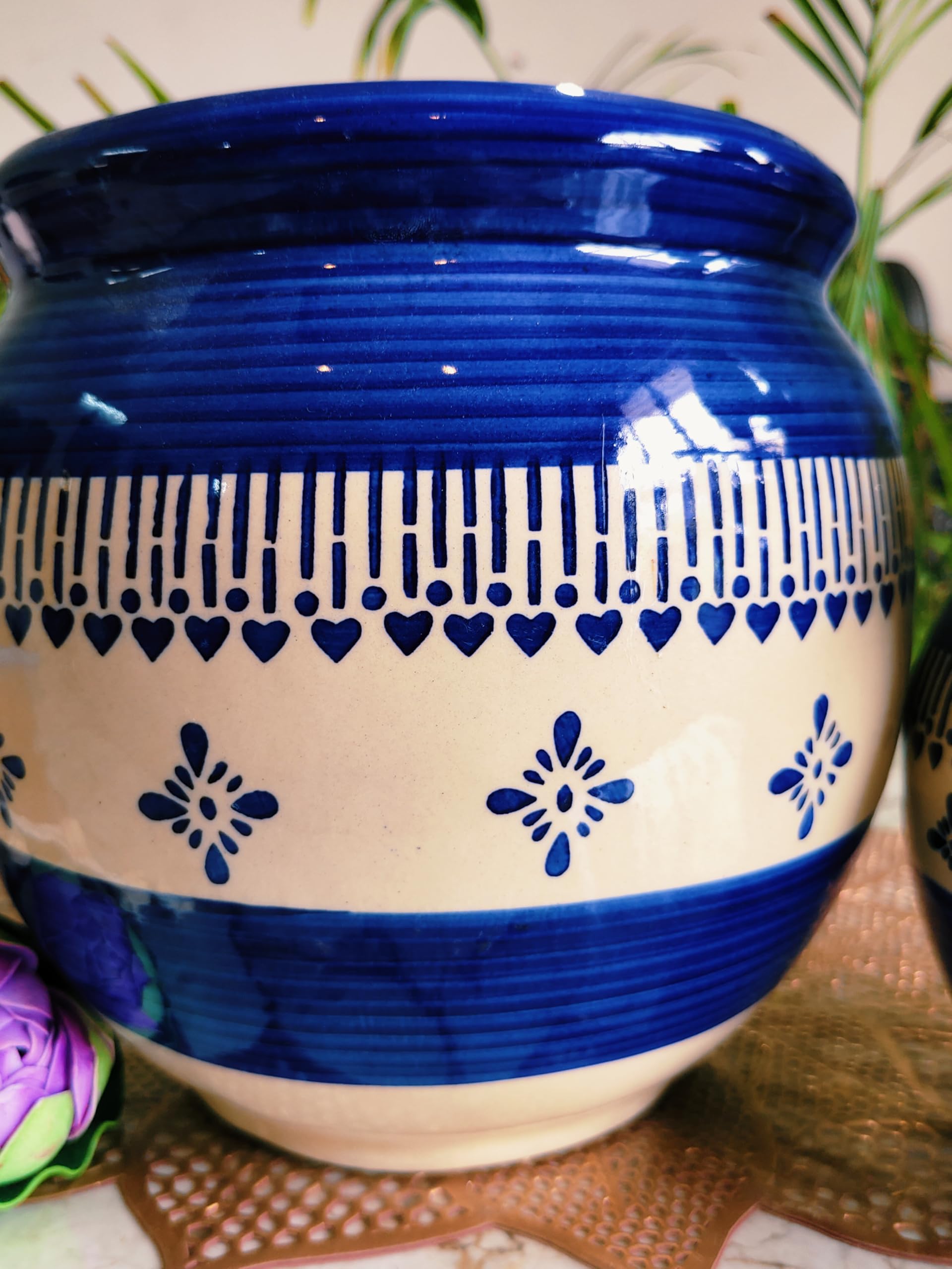 Handi Ceramic Planters - Multicolor Handmade Pots -3