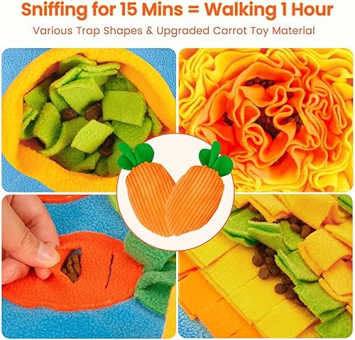 Miniatura 5 de Tapete de olfateo para perros de 32 x 20 pulgadas para perros grandes con correa de perro, alfombrilla interactiva para olfatear la nariz para gatos