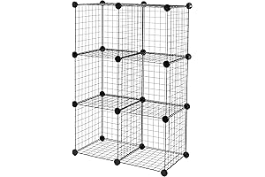 Amazon Basics 6-Cube Standing Wire Grid Organizer Shelf