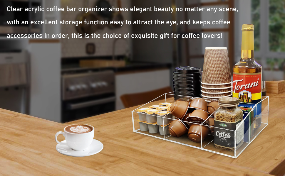 Aazon.co: OWATRKDEY Coffee Bar Station Organizer For Countertop, Coffee And Tea Drawer - View #10