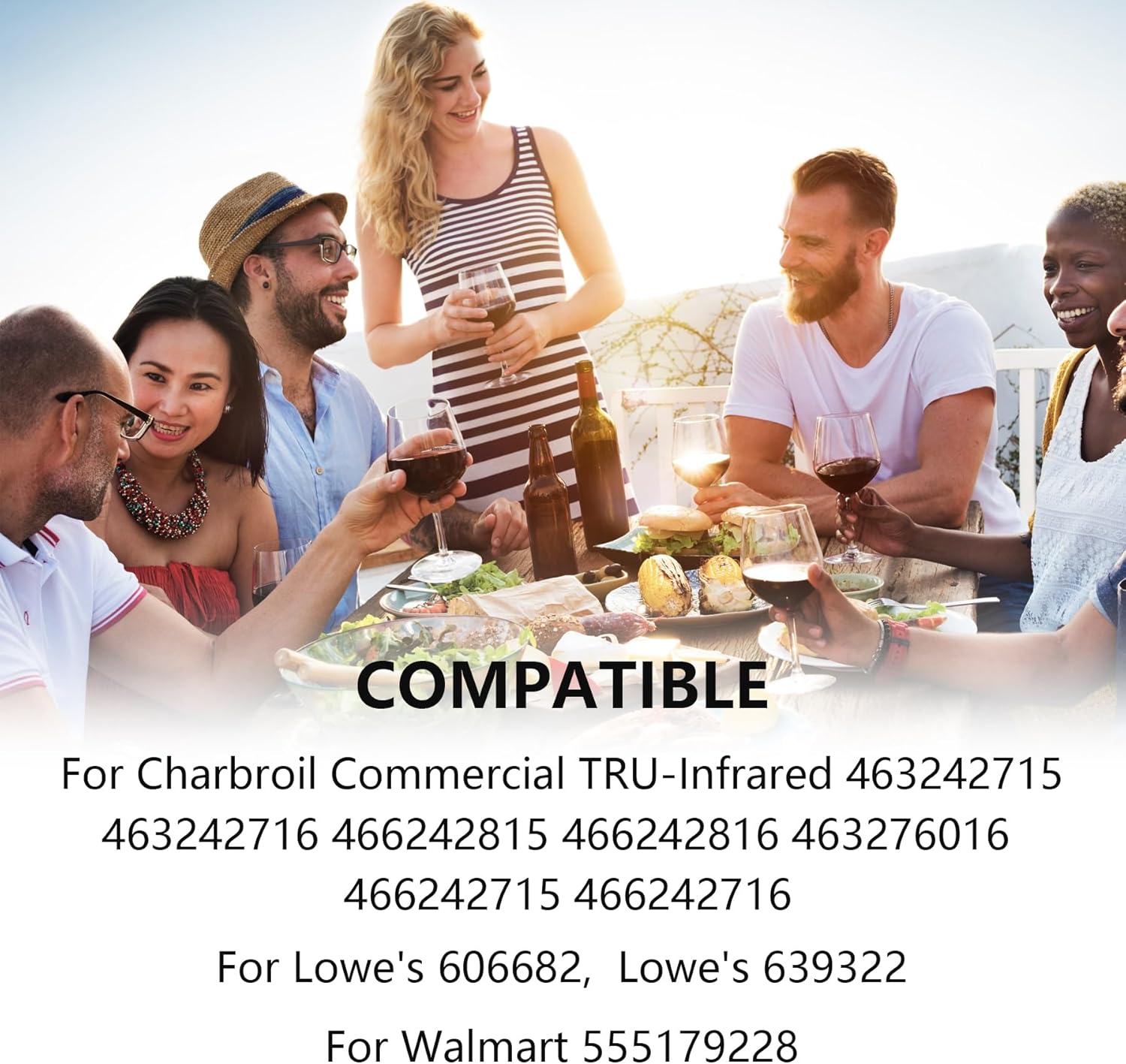 Grill Grates 17"x9 1/2" for Charbroil Commerical TRU Infrared 466242715 463242715 463242716 G533-0009-W1, Lowe's 606682, Walmart 555179228, Cast Iron Cooking Grate for Nexgrill 720-0882A, 3Pack