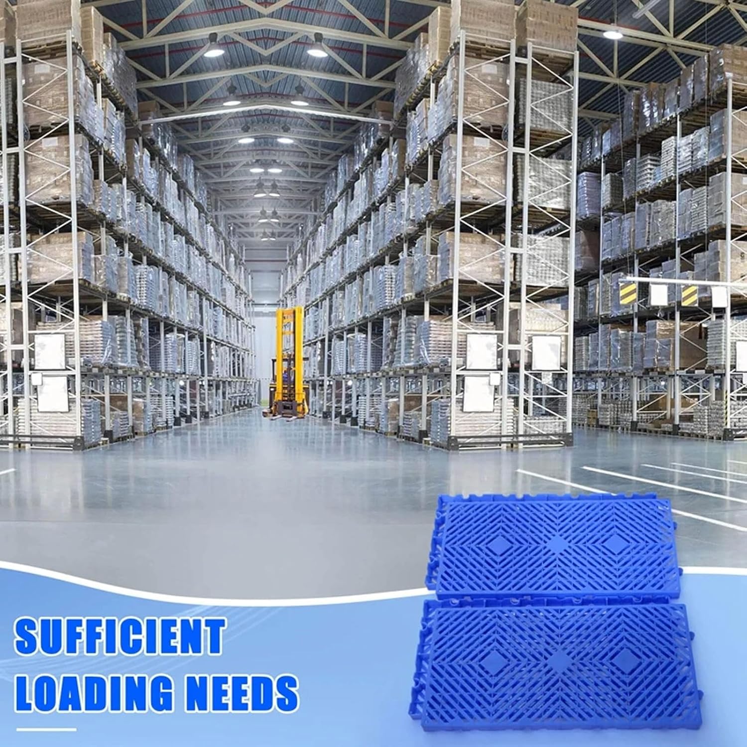 4 Pcs Storage Grid Pad Plastic Pallet, Lightweight Nestable Floor Pallets 1.97in/5cm Thickness Waterproof Breathable for Basement Supermarket, Easy to Stack,23.6 * 39.4 * 1.97IN