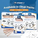 Kids Pencils for Beginners, Toddlers and Preschoolers with Jumbo Triangle Shape, Soft 6B Graphite, Fat Pencils With Easy Grip and Thick Core (8 Pack + Sharpener)