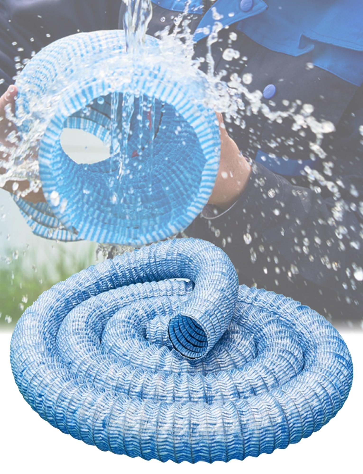 Corrugated Perforated French Drain Pipe, Flexible Reinforced Perforated French Drain Pipe, Multiple Sizes, for Yard Drainage(9m/29.5ft)