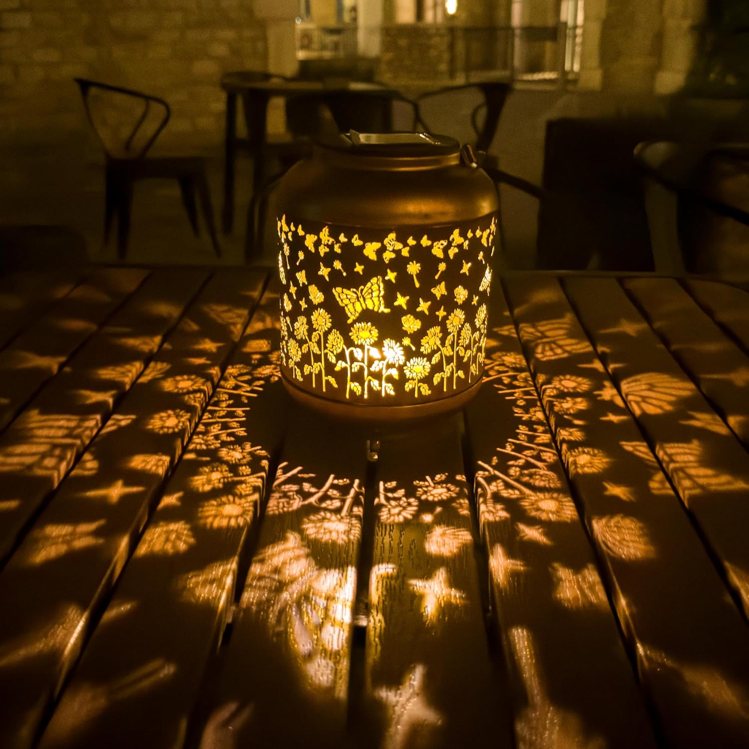 ANYTALK Solar Lanterns Outdoor Waterproof, Butterfly Gifts for Women, Solar Lights for Backyard Porch Patio Table Yard Balcony Lawn Pathway