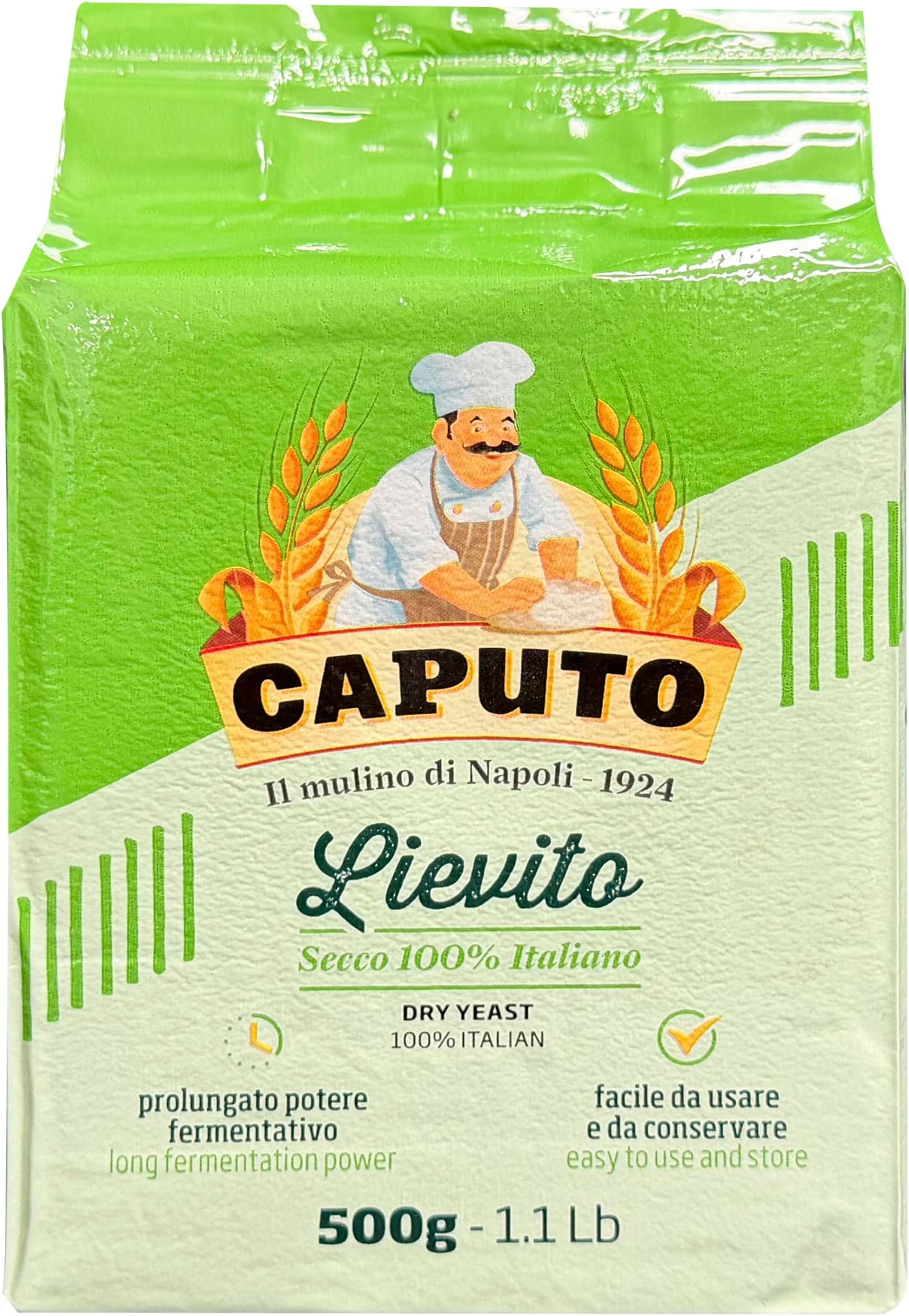 Antimo Caputo Lievito Active Dry Yeast 1.1 LB Pack Large - 17.63 Oz - Made in Italy - Perfect with 00 Flour for Bread, Pizza, and Pastries