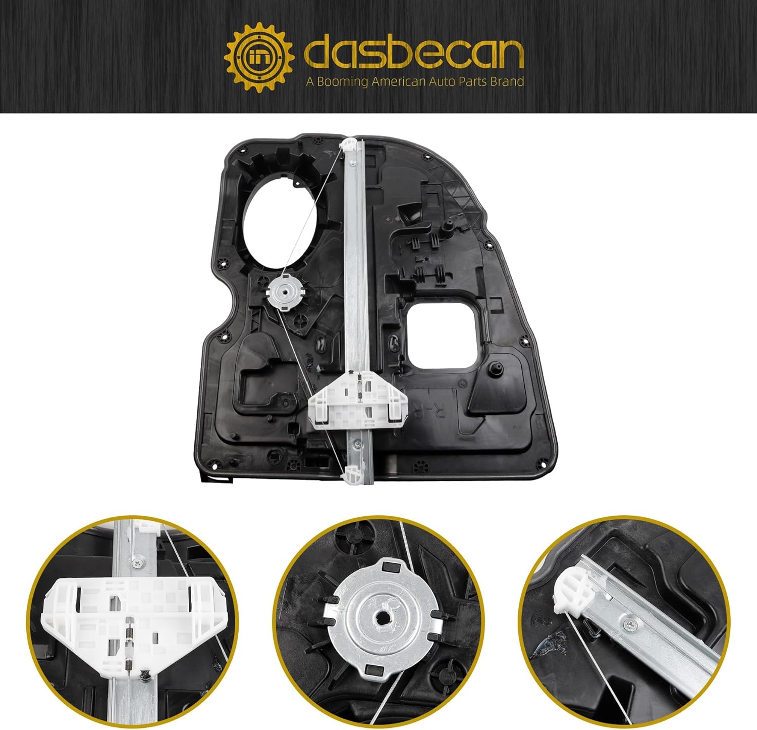 Dasbecan Rear Right Passenger Side Window Regulator Without Motor Compatible with Dodge Ram 1500 2009-2020 Replaces 68045170AA 68045170AB 68045170AC