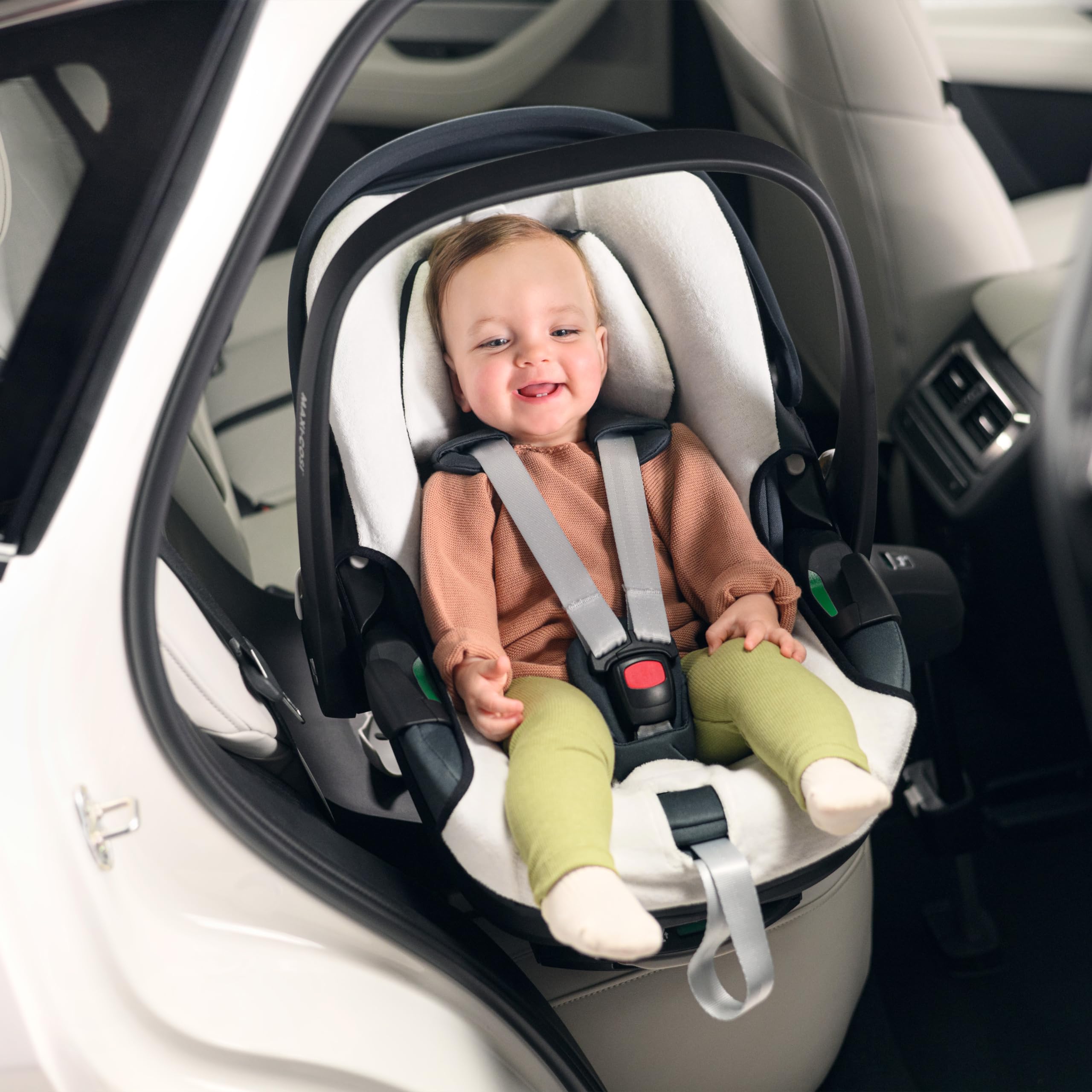Maxi-Cosi housse d'été en coton biologique pour Pebble 360, Housse pour siège auto bébé, Matière respirante qui absorbe l'humidité, Lavable en machine, Coton durable, Blanc naturel