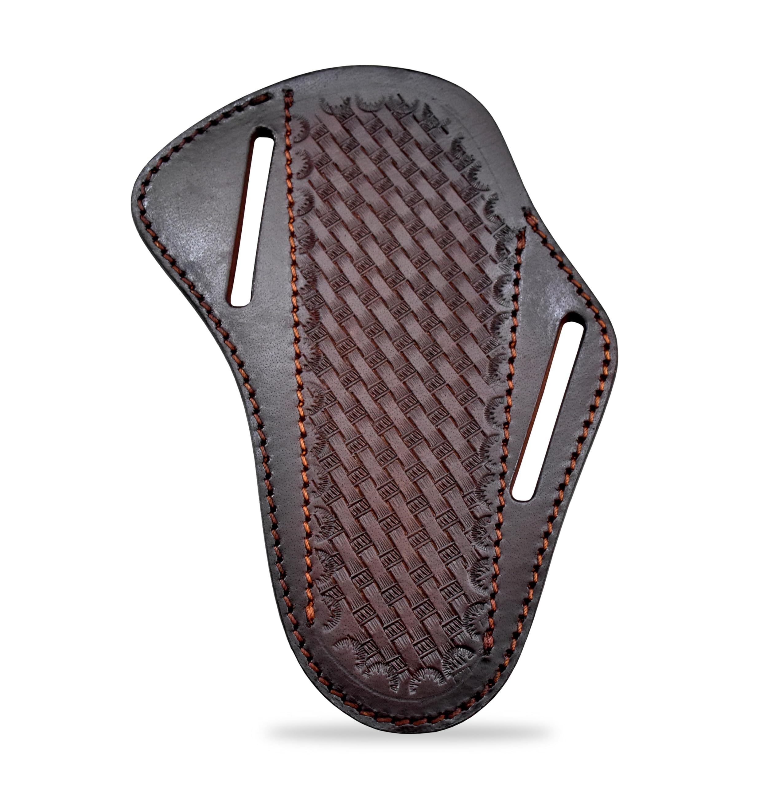 Custom Leather Sheath Slanted Pancake Tooled Leather Sheath/Camping Knife Sheath/Hunting Knife Sheath 100% Real Laether Cover/Both Side Carry Design