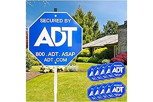 ADT 28" Security Yard Signs with Stakes & Surveillance Window Stickers