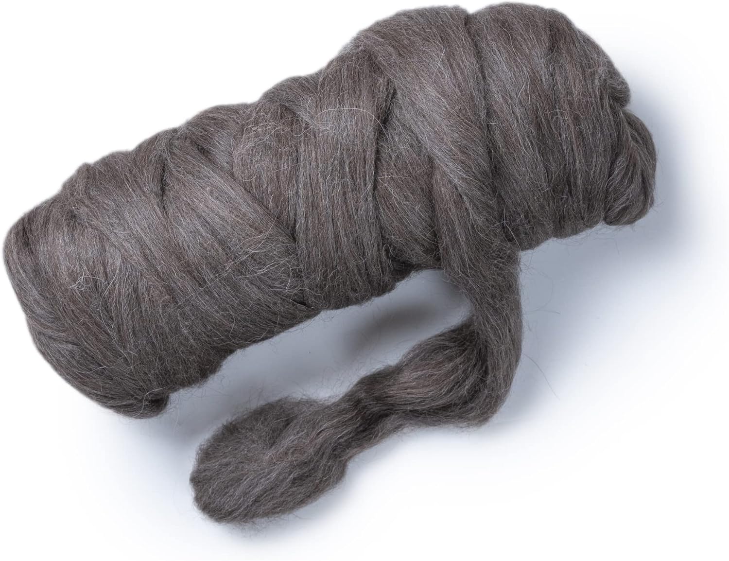 Kondoos Llama Wool roving (Similar to Alpaca), 1 lb. Best for Needle Felting, handcrafts and Spinning. Natural Colors, un-Dyed. (Gray PG, 1lb)