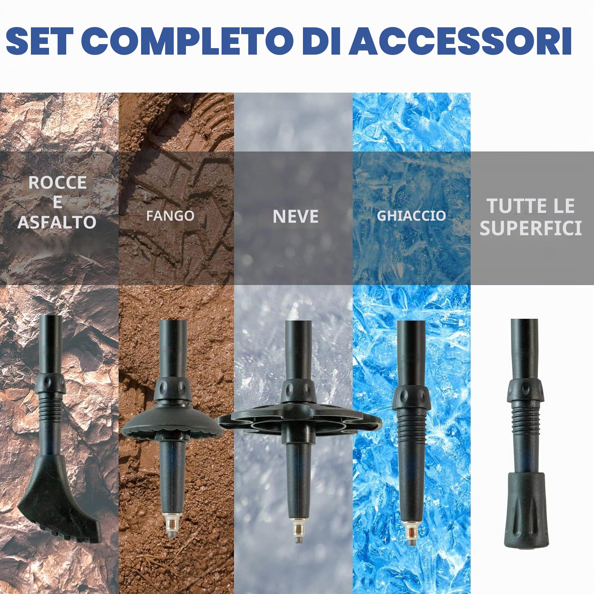 Bastoncini da trekking pieghevoli in 100% fibra di carbonio con sistema di bloccaggio rapido | Bastone ultraleggero per escursionismo montagna campeggio | Impugnatura in sughero, Coppia