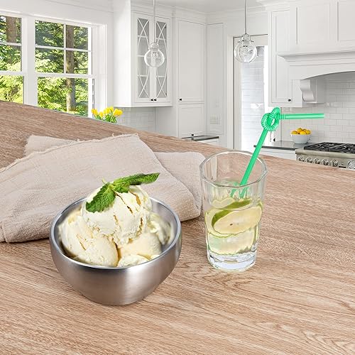 Miniatura 9 de IMEEA Tazón aislado de acero inoxidable SUS304 de doble pared de 15 oz para sopa, cereales, juego de 2