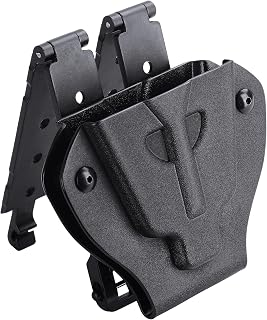 Kydex Handcuff Holder fit S&W Model 100, Peerless Chained and ASP Chained Handcuffs (Unfit Hinged Handcuff), Molle Belt OWB Ambidextrous Carry Holster, Black