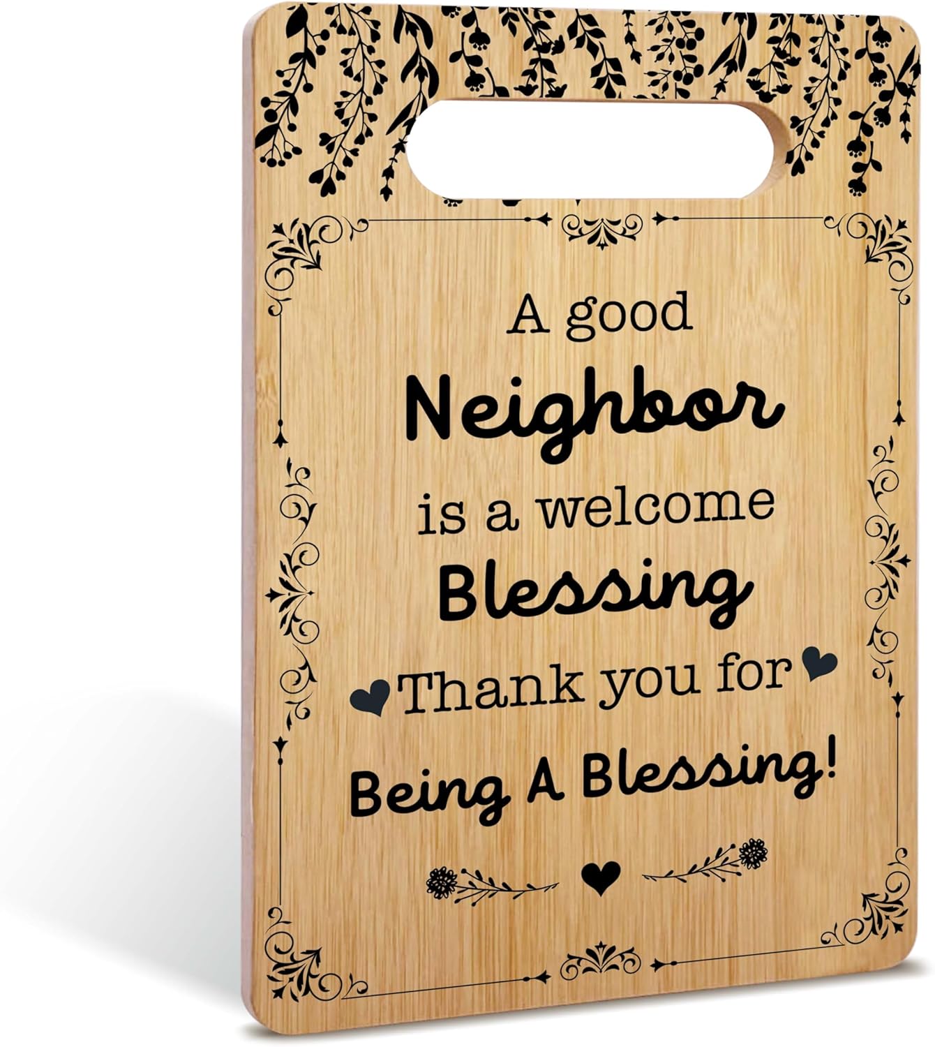 Gifts for Neighbor, Best Neighbor Bamboo Cutting Board Gifts, Best Housewarming Gifts for Neighbor, Christmas Welcome Gifts for New Neighbor, Home Kitchen Decorations -06