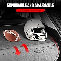 Vista 6 de IKON MOTORSPORTS, Cubierta de carga trasera retráctil compatible con Toyota RAV4 2006-2012, cubierta de seguridad organizadora de espacio para Gris