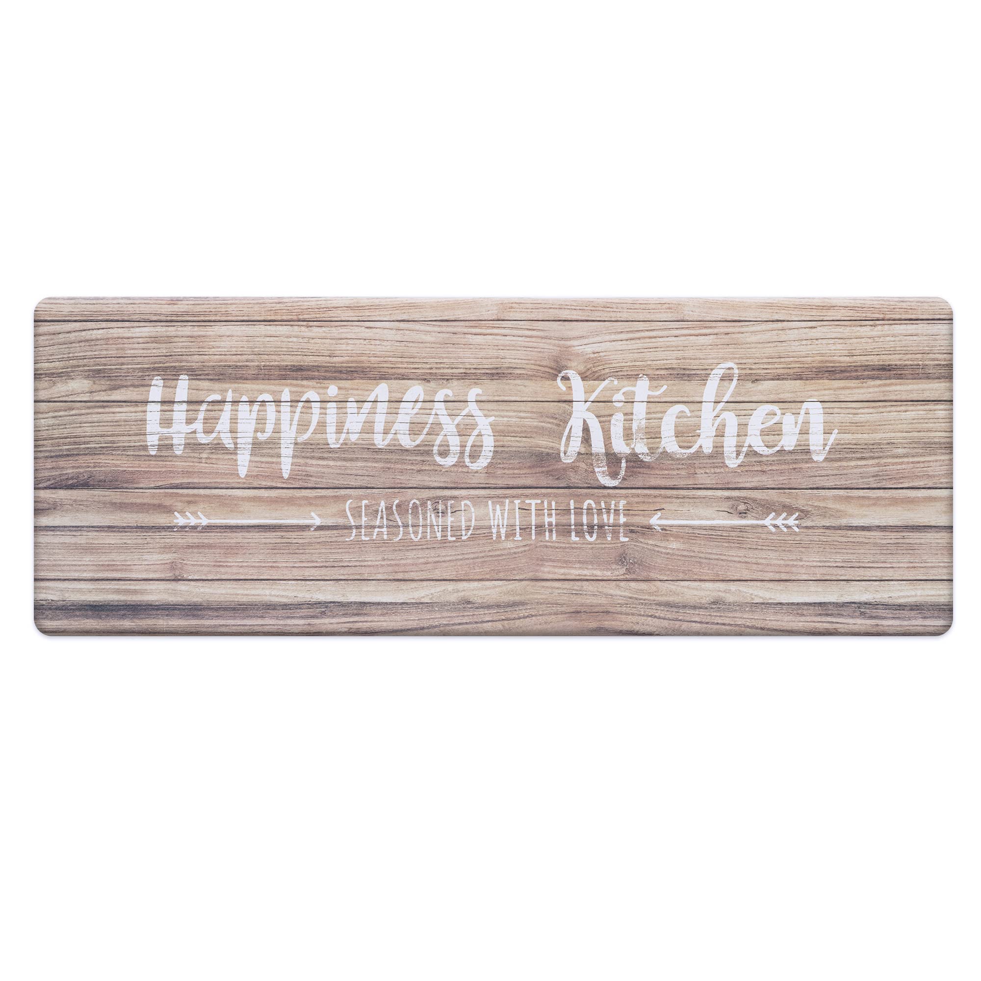 EVERGRACE Farmhouse Sweet Home Theme Kitchen Mats 17 x 47 inch, Anti-Fatigue Chef Mat Kitchen Rug Waterproof Foam Cushioned Floor Rugs, Happy Kitchen