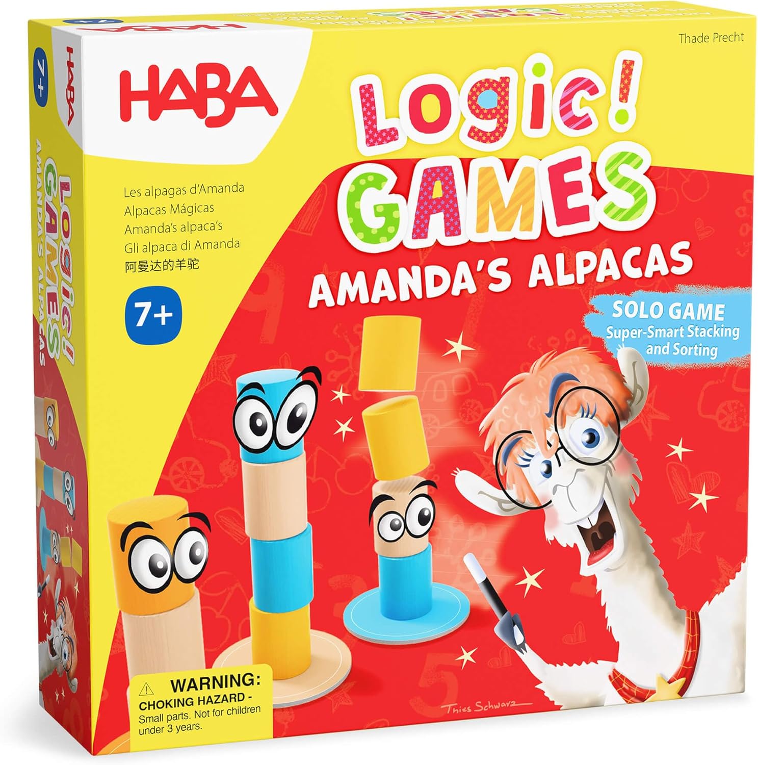 HABA Amanda’s Alpacas Stacking Puzzle Game: 60 Logic Challenges and Brain Teaser Puzzles for Kids Ages 5+, Smart Games to Develop Fine Motor Skills & Problem Solving
