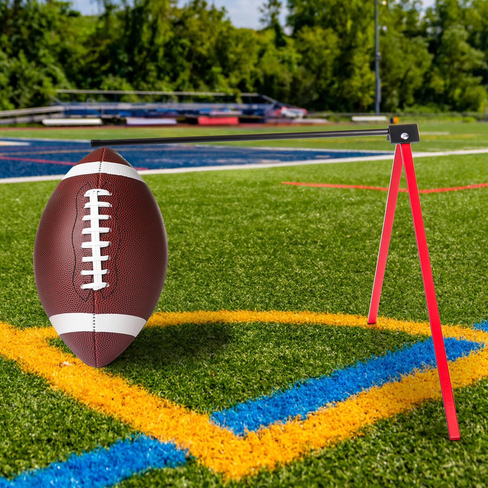 Lawei Fußball Kicking Tee Tragbarer Fußball Kicking Stand Fußball Tee Halter Kompatibel mit allen Ballgrößen, Fußball Kicking Tee für Feldtor Platzhalter, Fußballtraining Übungsausrüstung