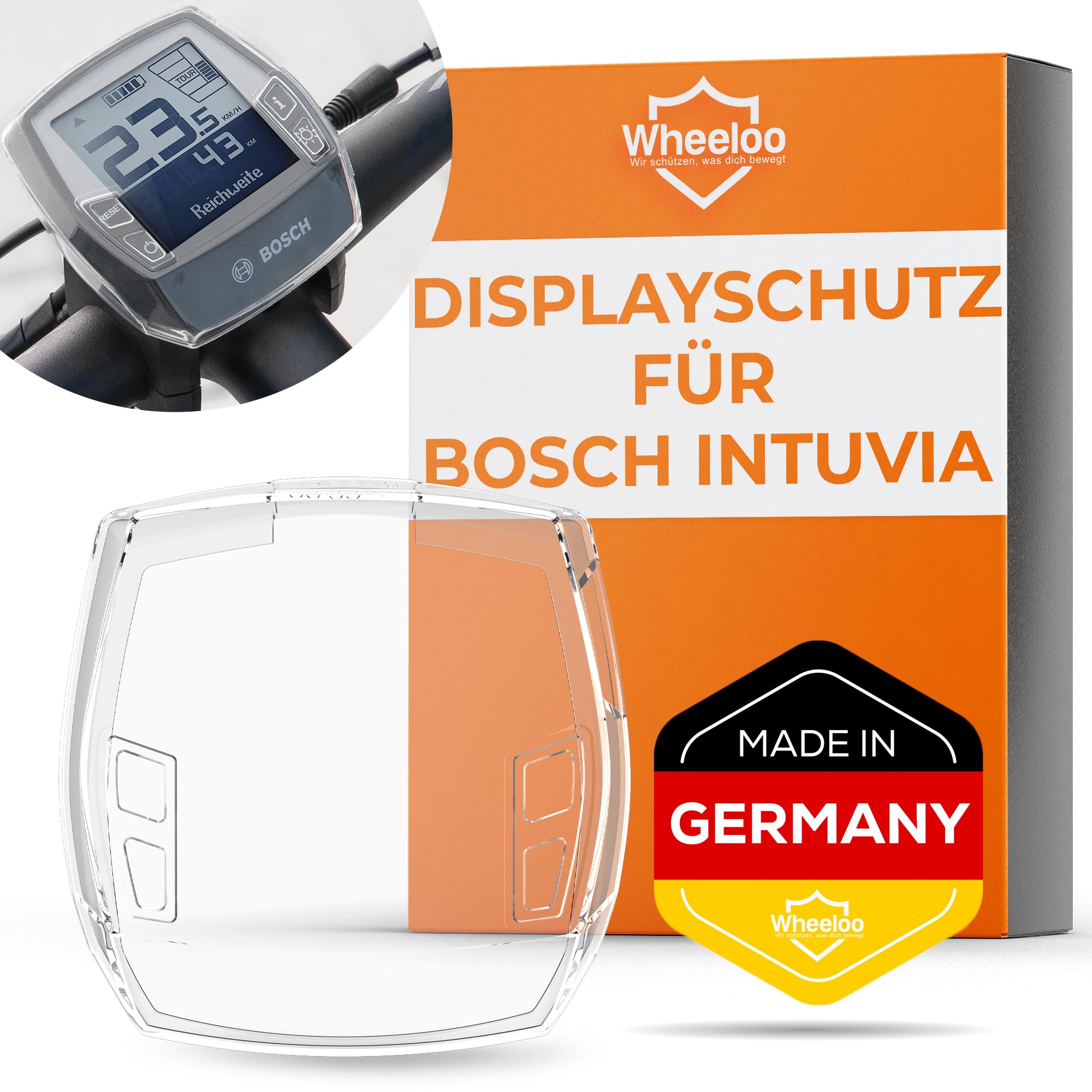 WHEELOO E-Bike Displayschutz für Bosch Intuvia Display | Transparent und wasserdicht