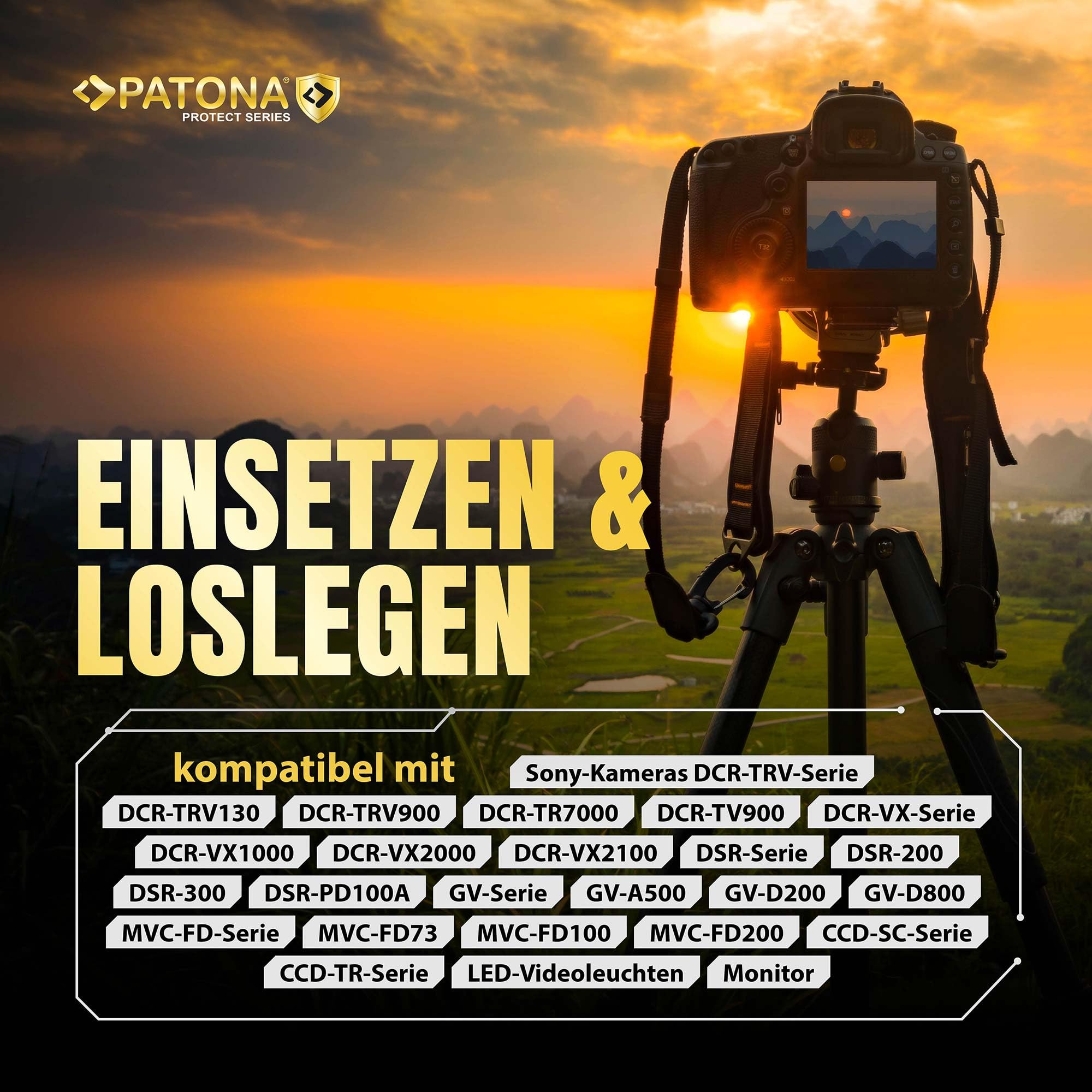 PATONA 2X Protect NP-F550 Akku 3500mAh – Ersatz für Sony NP-F550 – für Sony Camcorder, LED-Videoleuchten und Kamera-Monitore (Neewer, Yongnuo, Aputure) mit NP-F-Schacht – Einer läuft, Einer lädt