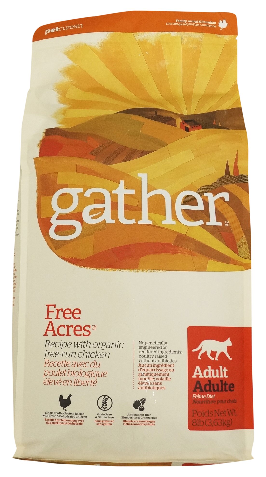 GATHERFree Acres, Grain-Free Organic Non-GMO Free-Run Chicken Recipe for Adult Cats, 8lb BagUSDA Organic