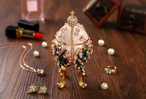 Miniatura 4 de Cajas de joyería para baratijas, cajas de huevos de Pascua, adornos con bisagras, colección de artesanía antigua, regalo de lujo para decoración del