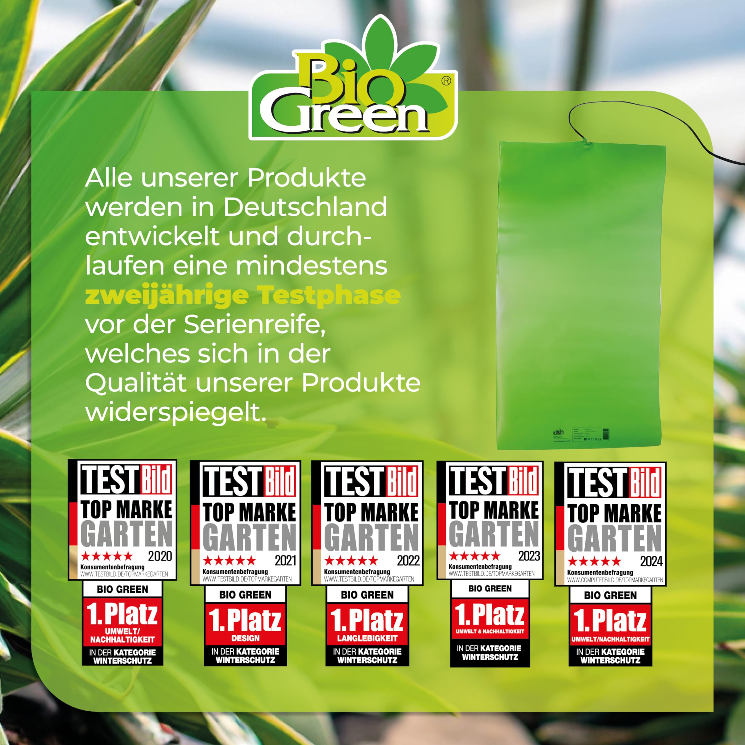 BioGreen mata grzewcza do uprawy roślin, 60 x 120 cm, 140 W, wodoszczelna płyta grzewcza, Turbo do kiełkowania i sadzonek