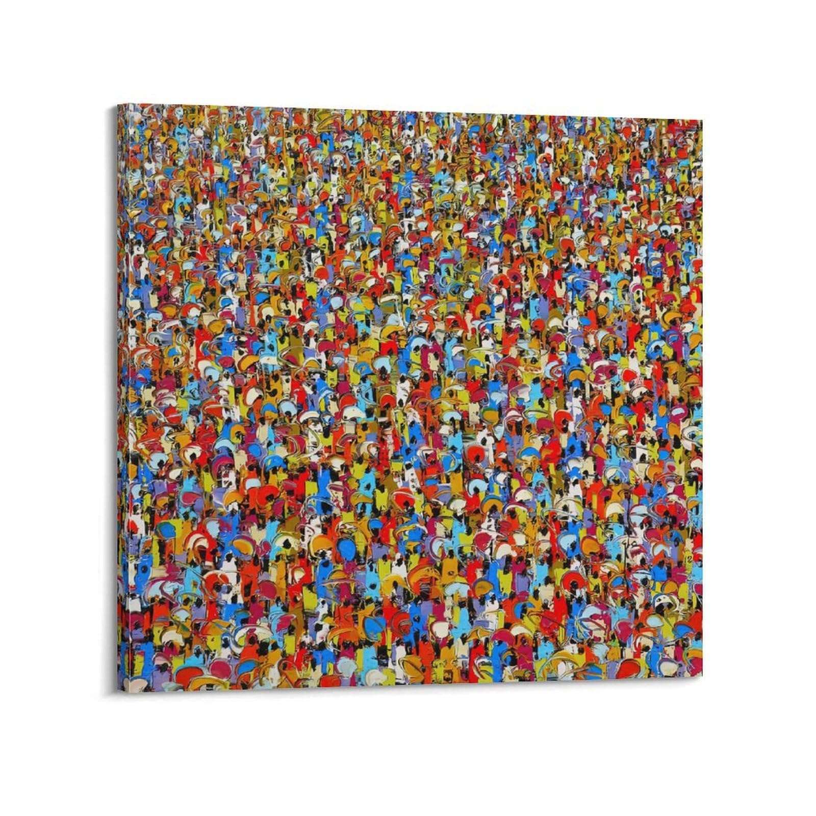 OKAHYS Abstract And Colorful Figure Artwork Poster Decorative Painting Canvas Wall Artworks Picture 12x12inch(30x30cm)