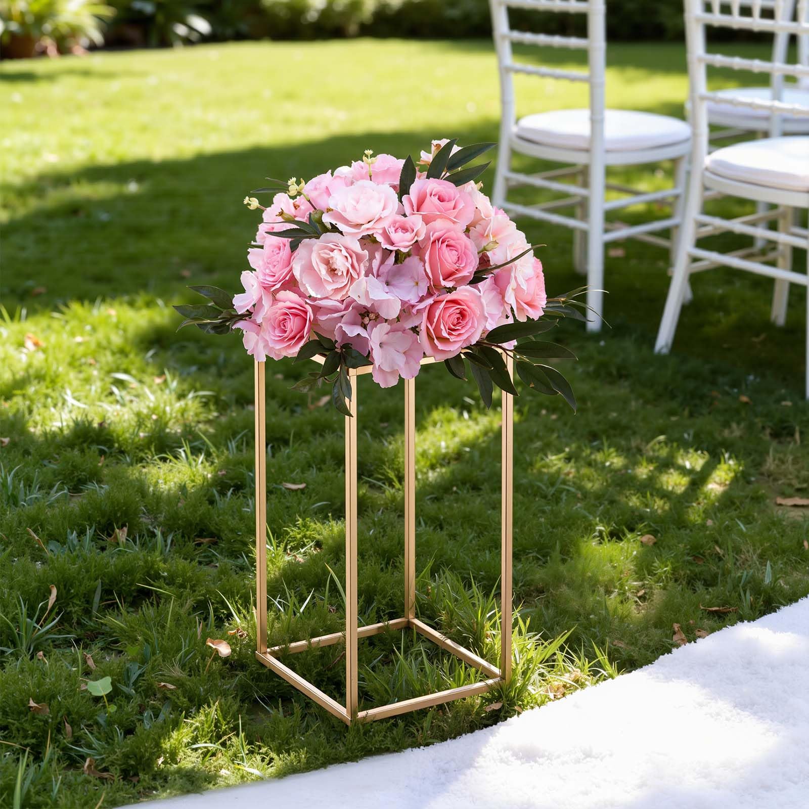 VEVOR Support Fleur Mariage Colonne Lot de 10 Support Fleur Centre de Table Mariage 40 cm Présentoir Floral Rectangulaire pour Fêtes, Anniversaires, Déco Intérieure, avec Panneau Transparent Acrylique