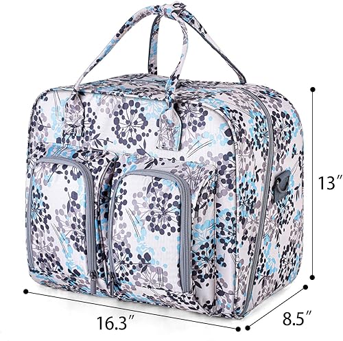 Miniatura 5 de Teamoy Estuche de transporte para máquina de coser, bolsa para máquina de coser con almohadilla inferior de madera para la mayoría de máquinas de