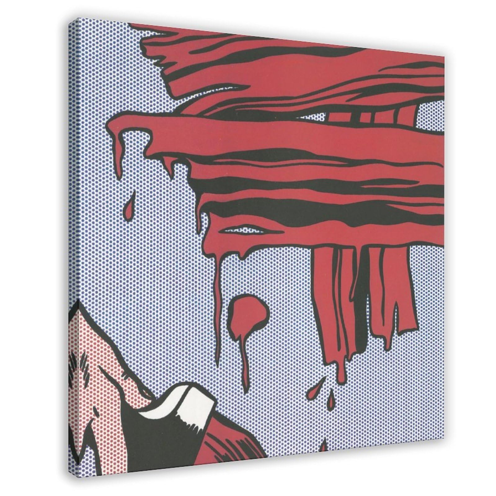 WCYB Illustrations Posters Brushstrokes by Roy Lichtenstein Posters Prints Canvas Deco Paintings Wall Art Frame 28" L X 28" W