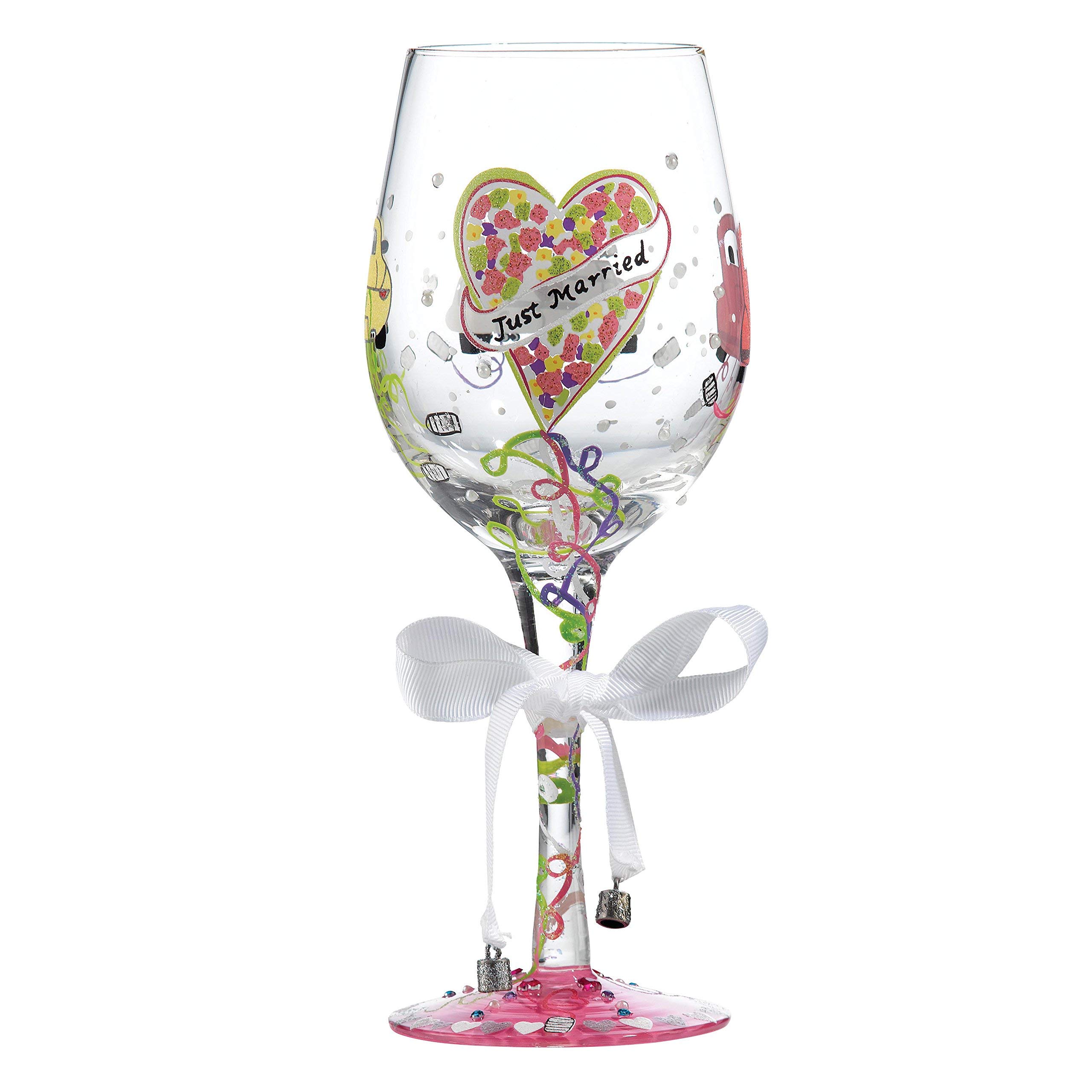 Enesco Multi-Colour Lolita "Just Married Wedding" Wine Glass