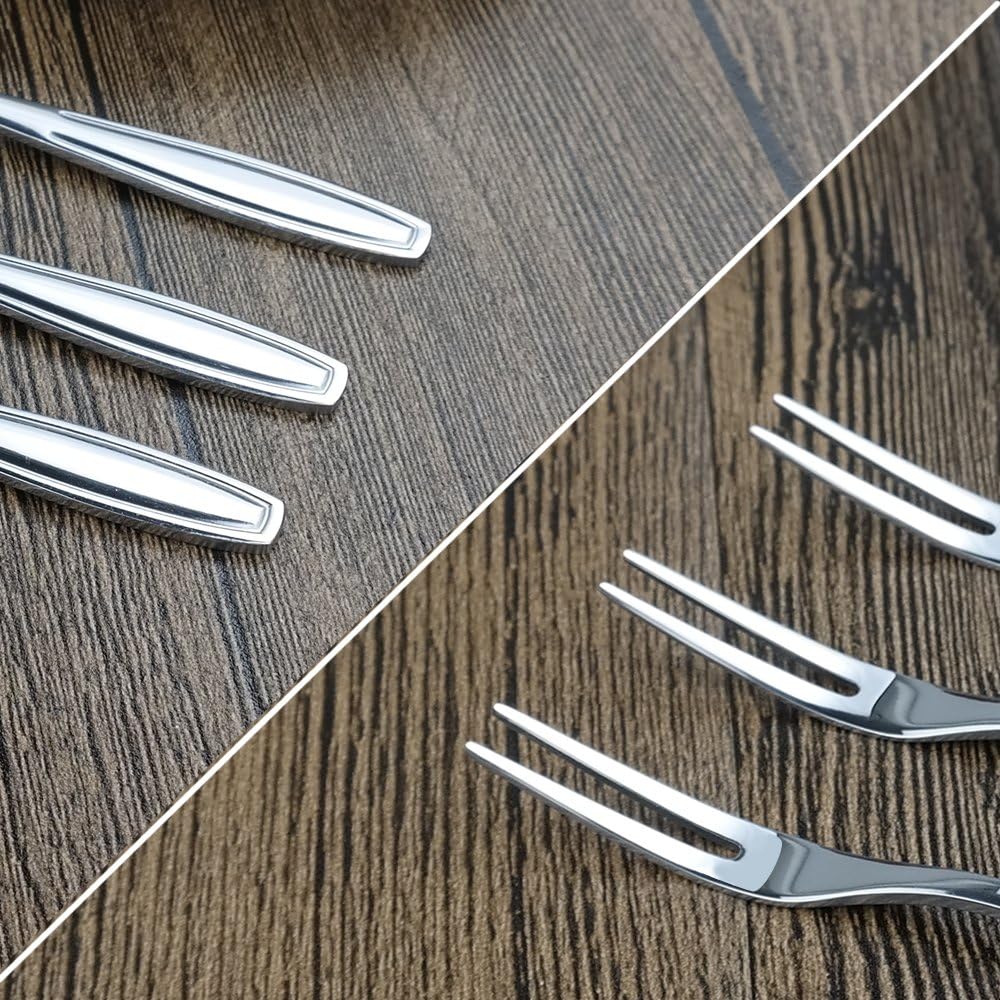 Get Special Price Pekky Stainless Steel Fruit Forks Mini Cake Forks, 12 Pieces