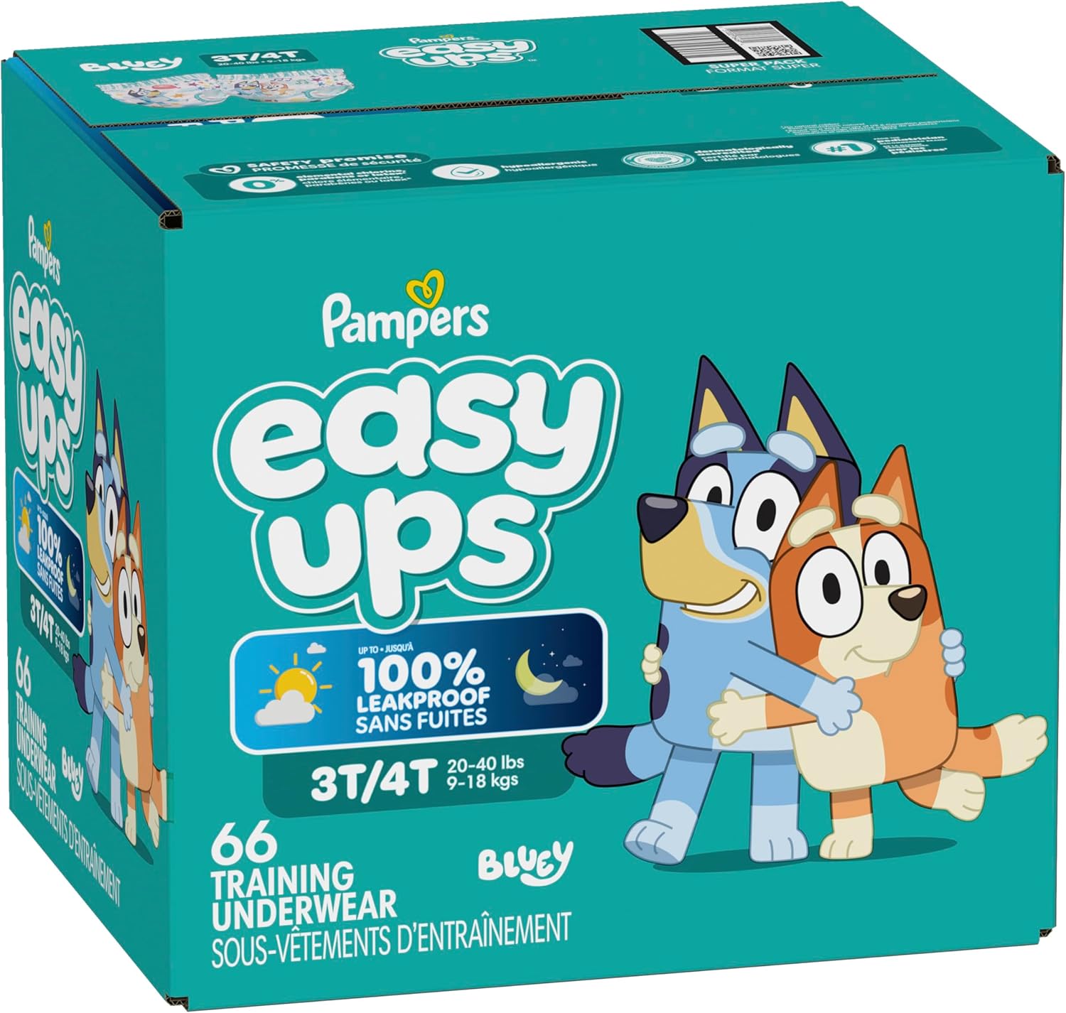 Pampers Training Pants - Easy Ups Boys & Girls Bluey - Size 3T-4T, 66 Count, Children's Potty Underwear (Packaging May Vary) - Image 14