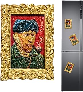 Decorative Fridge Magnet - Small Magnets, 3x5.2cm Cute Magnets with Colorful Famous Painting, Magnetic Pins with Funny Art Stickers, White Board Pins, Magnet Refrigerator for Fridge WhiteboardHome K