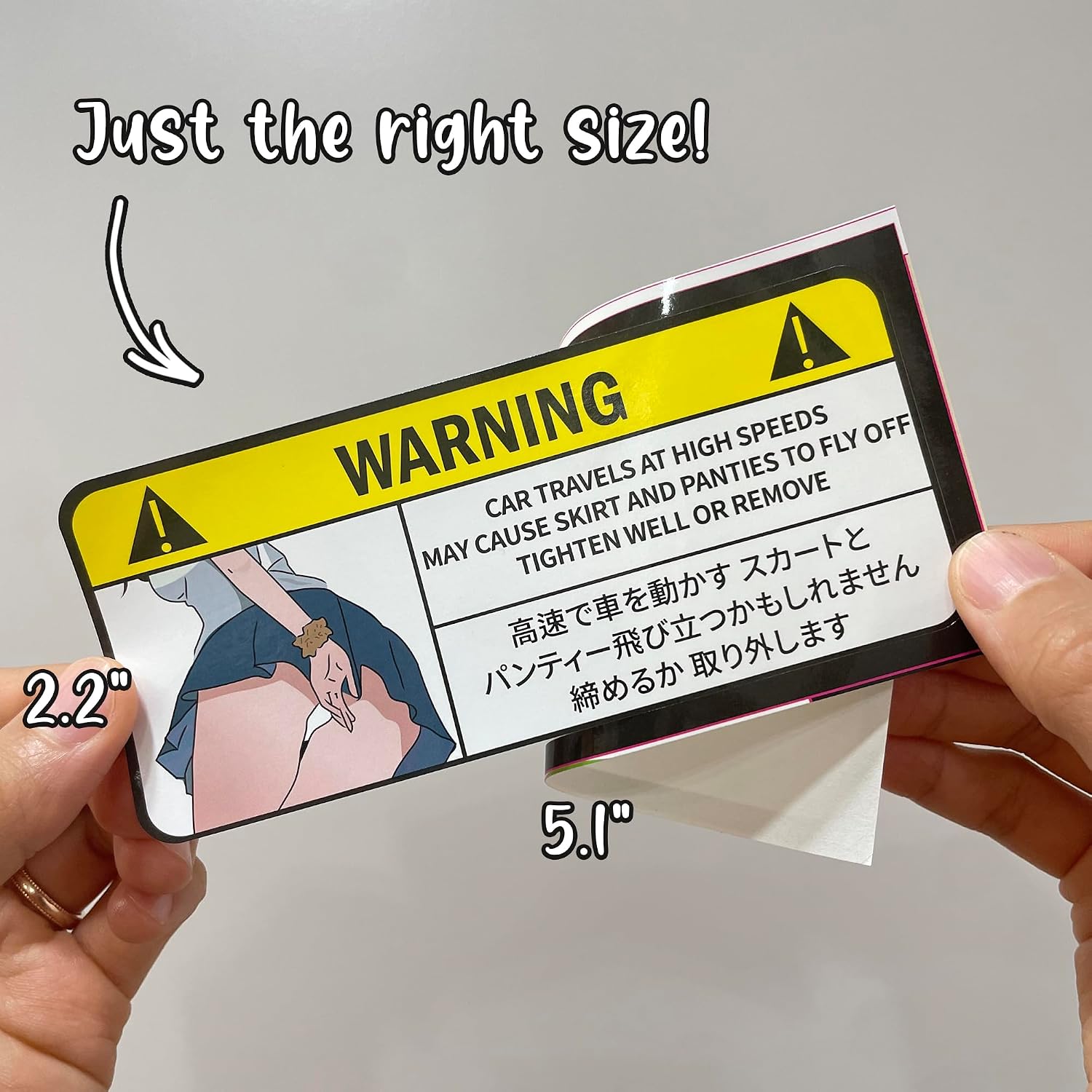 GRITKULTURE 5.1inch Panties Warning Peek Slap Anime Warning Decal Stickers 2 Pack Vinyl JDM for Car, Dash, Truck, Window, Tumblers, Graphic Bumper for Funny Meme Laugh