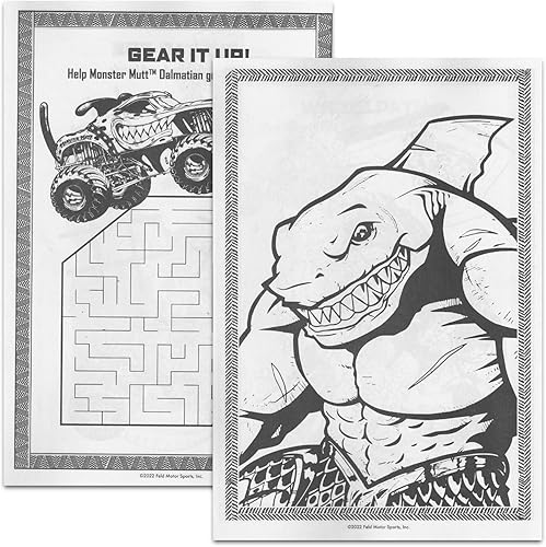 Miniatura 2 de Bendon Monster Jam - Libro para colorear y juego de actividades para niños, 1 libro para colorear con actividades, juegos, calcomanías y colgador de