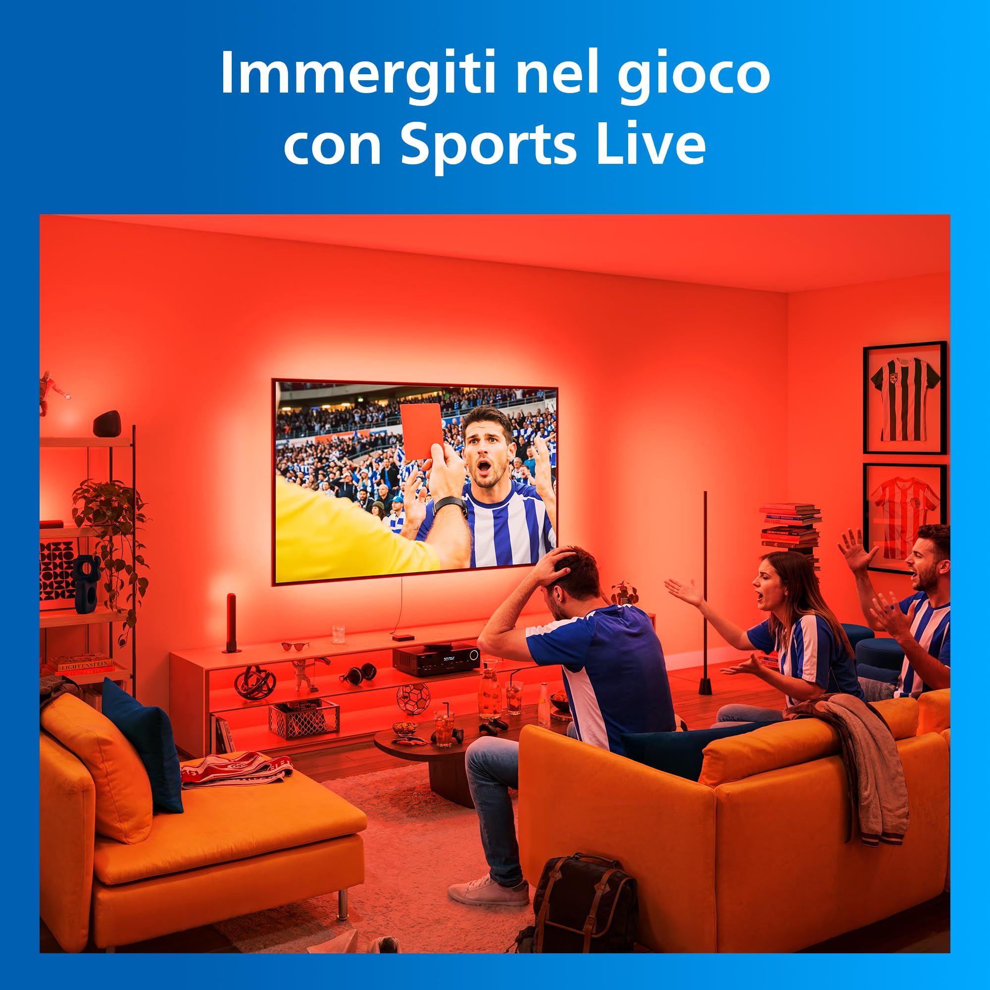 Philips Smart Lighting HDMI 2.1 Sync Box 8K led Retroil TV da 55-65”, Striscia LED RGBIC, Freq Agg Ultraveloce, Luce Personalizzabile, Facile da Installare, TV, Film, Giochi, Ingresso HDMI Richiesto