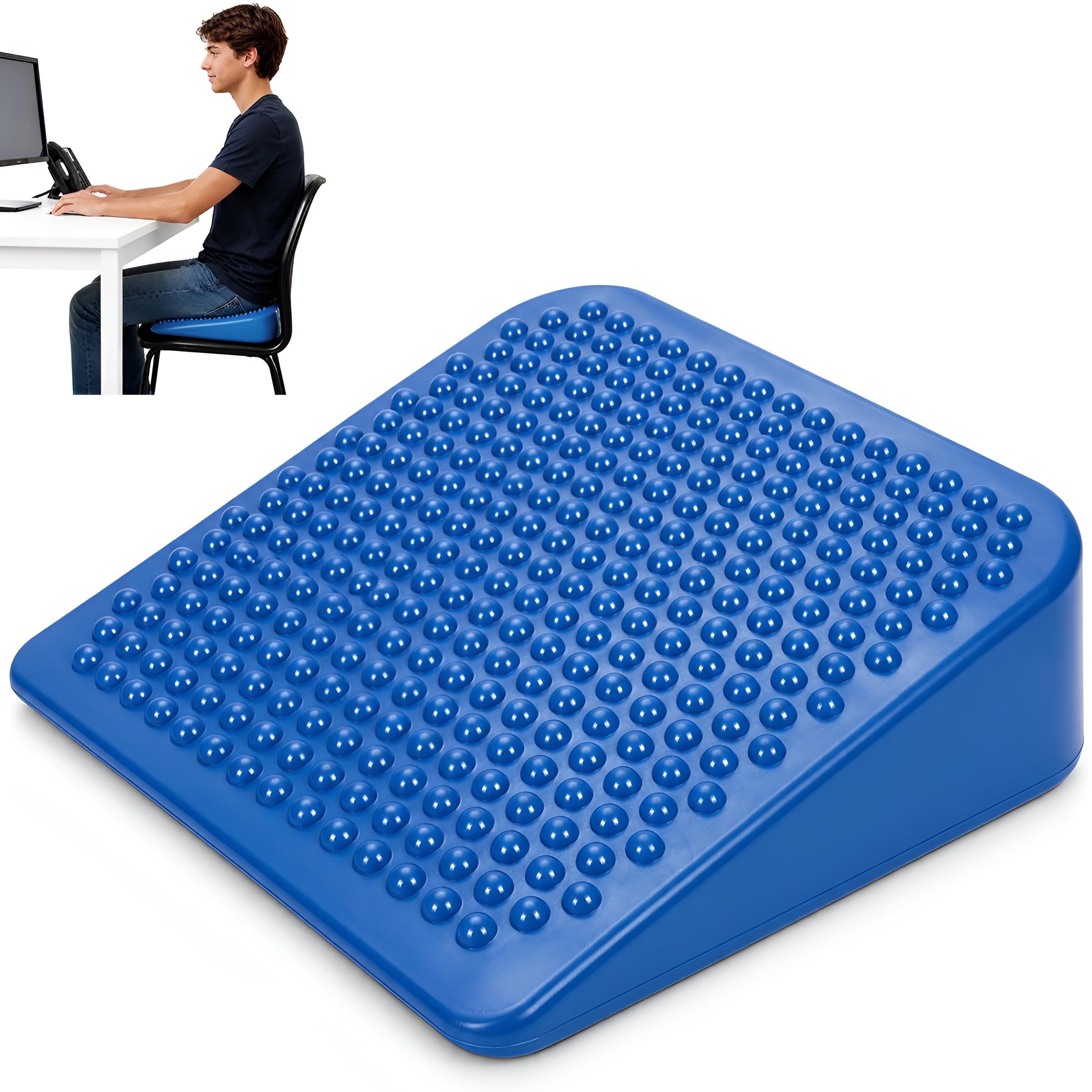 PHYSIOWORX Teen Wiggle Sensory Seat, Inflatable Wedge Wobble Cushion