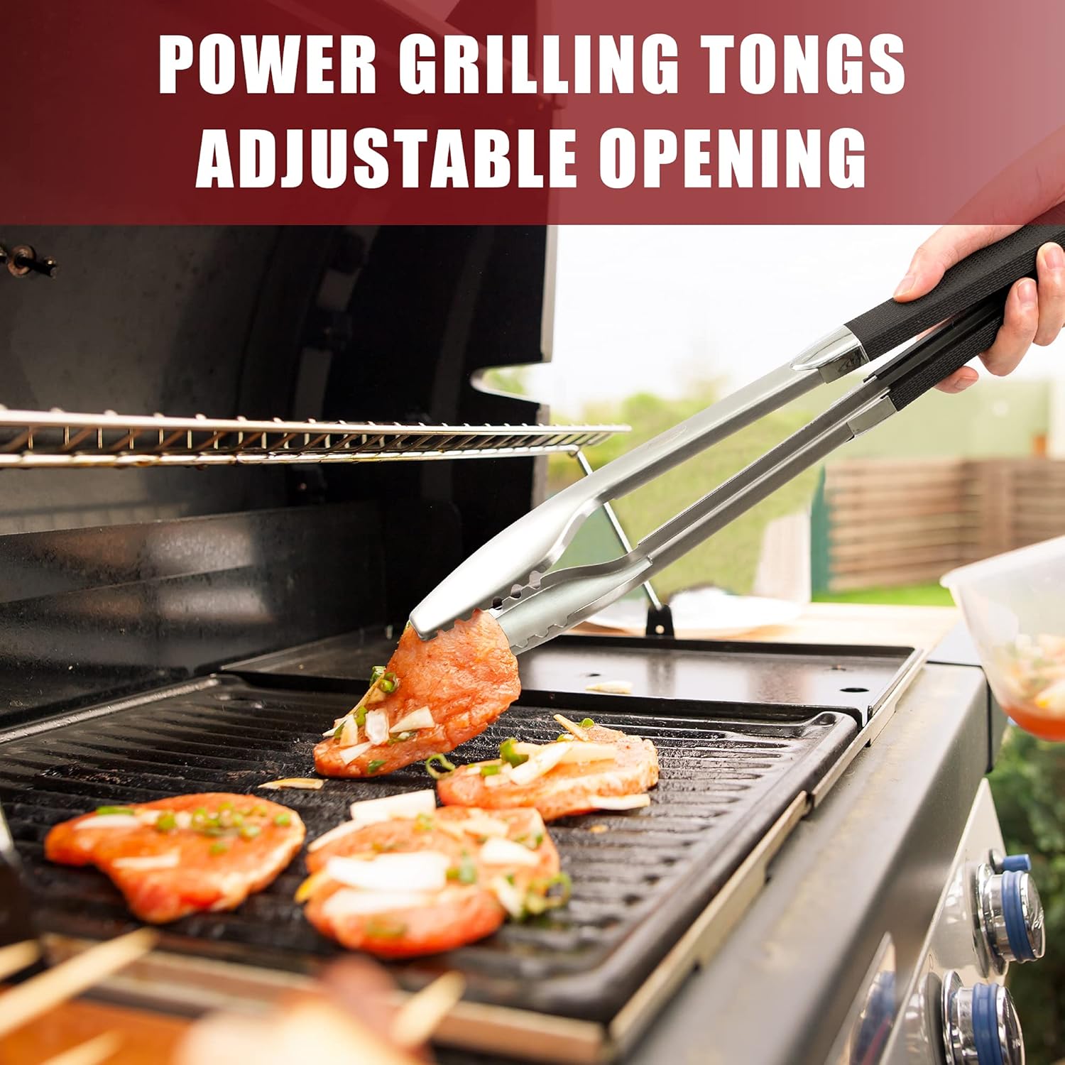 MAGIC FLAME BBQ Grill Accessories, Heavy Duty 5 Pcs Grilling Tools, Extra Thick Stainless Steel Grill Utensils Set Gift with Spatula, Fork, Cleaning Brush & Tong, BBQ Set for Outdoor Camping Grilling : Patio, Lawn & Garden