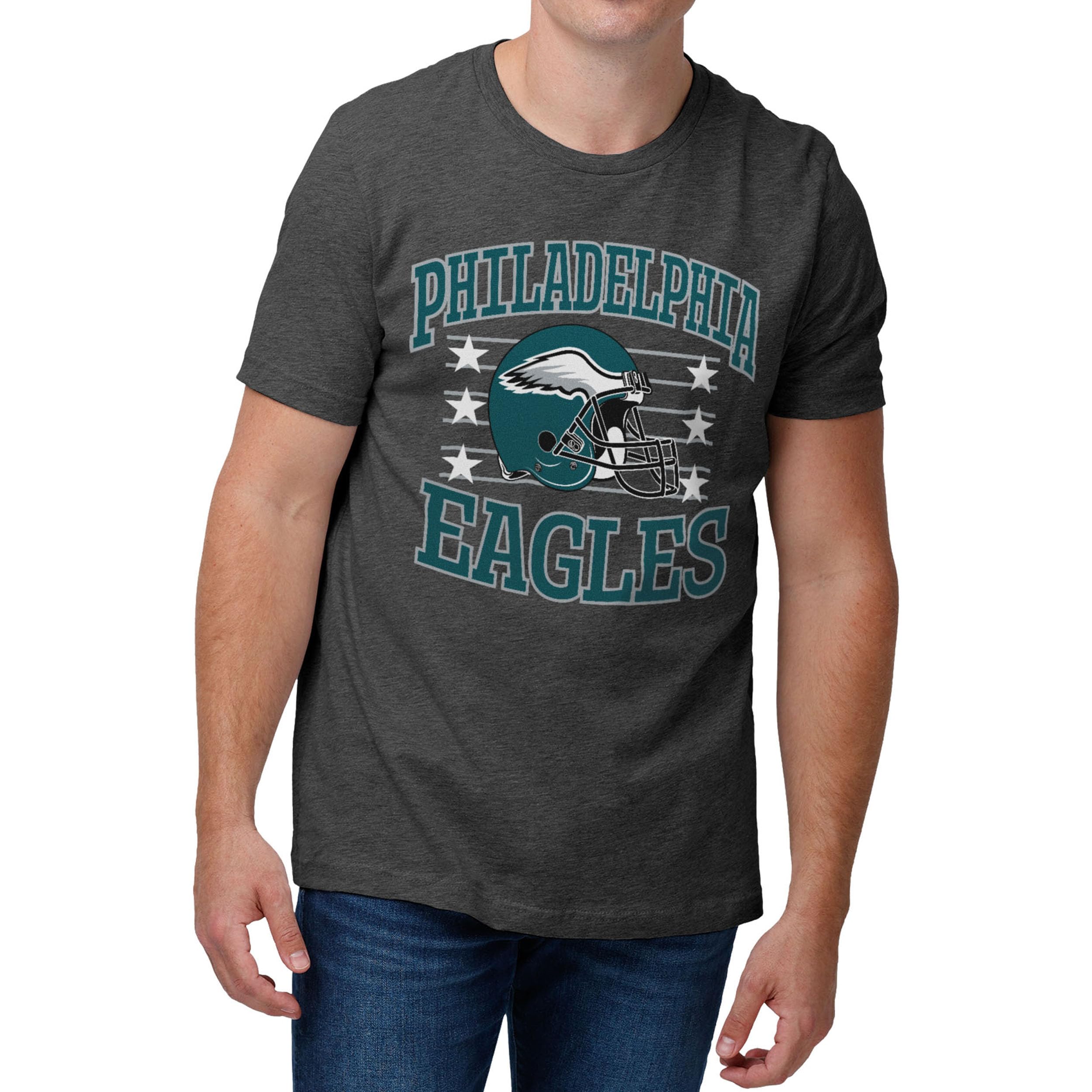 Foco Gridiron Glory NFL Team Logo T-Shirt, Dark Heather Grey, XL