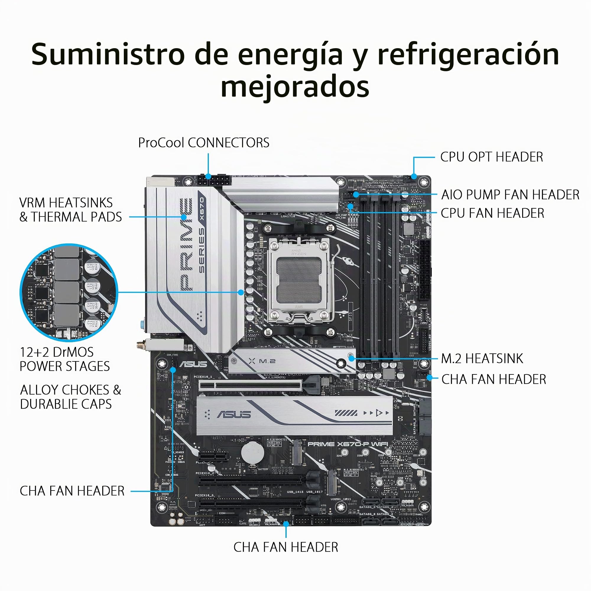 ASUS PRIME X670-P WIFI Carte mere Socket AM5 AMD X670