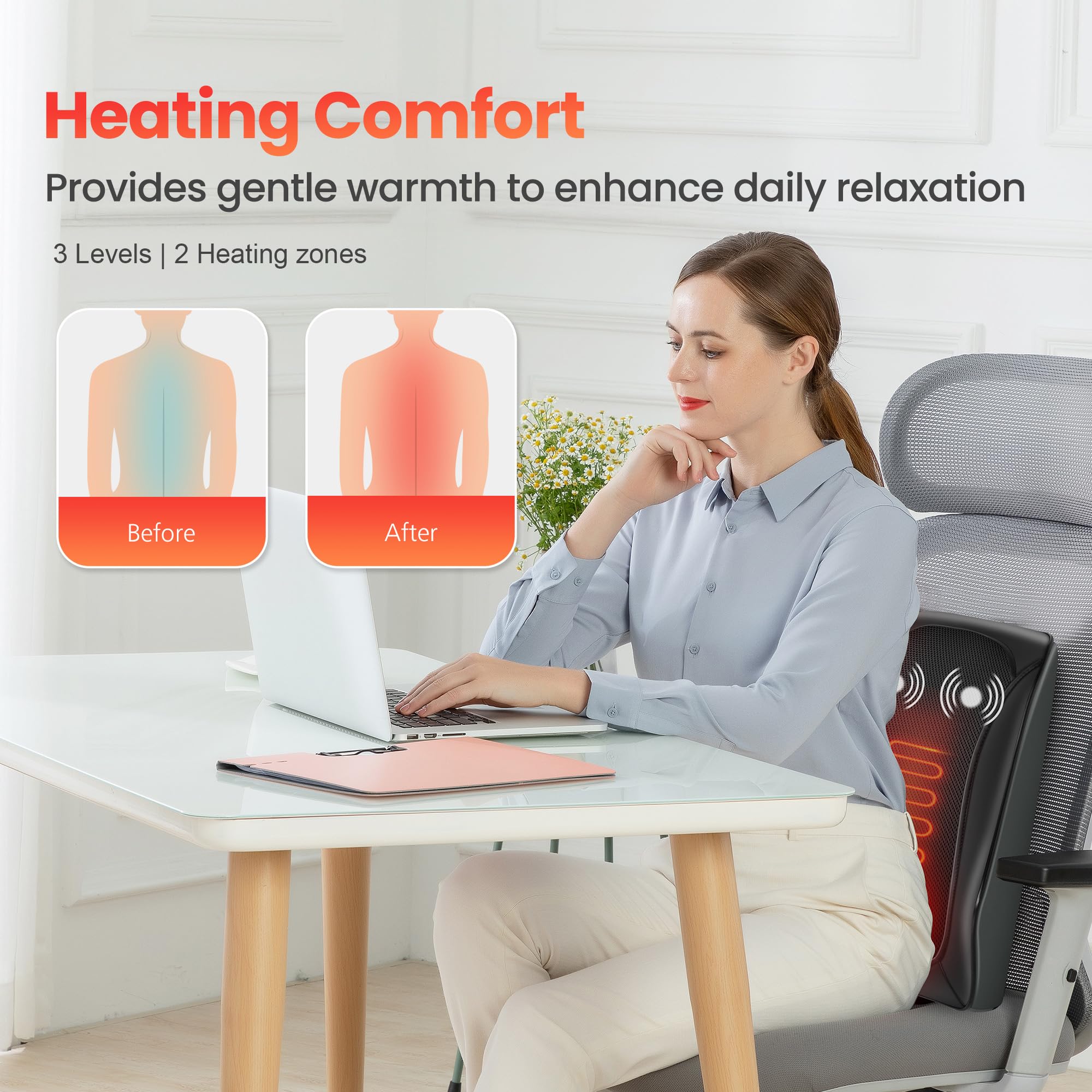 COMFIER Massaggiatore per collo e schiena con calore, cuscino massaggiante Shiatsu per il collo, sollievo dal dolore alla schiena, massaggiatore elettrico per spalle, schiena, gambe, regalo per uomini