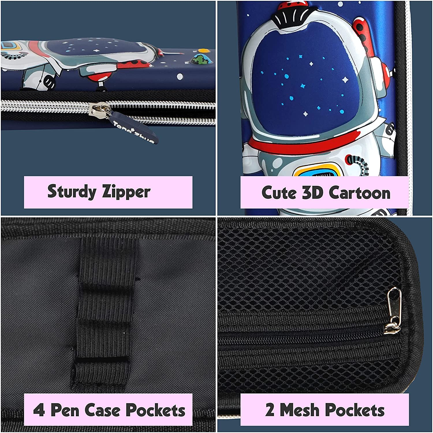 Krupasadhya 3D EVA Space Pencil Case for Kids - Pencil Pouch, New Kids Designer Pencil Pouch for Kids - Pencil Pouch for Kids (Space Multi Design) (Pack of 1) 1