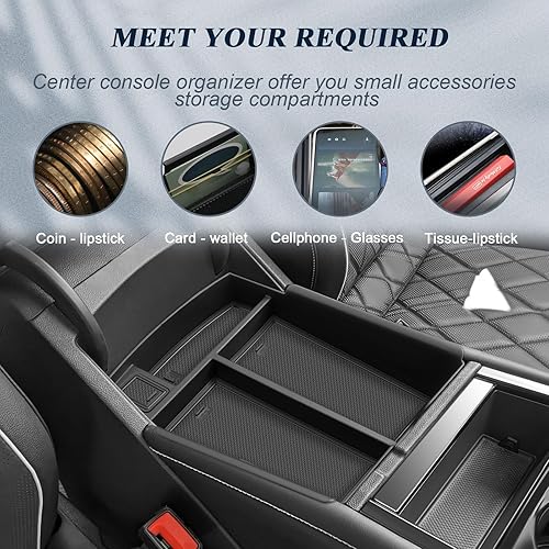 Miniatura 3 de BIBIBO Organizador de consola central VW Atlas 2024 para bandeja de consola Volkswagen Atlas 2024 + 2024 Atlas 2024, organizador de palets para